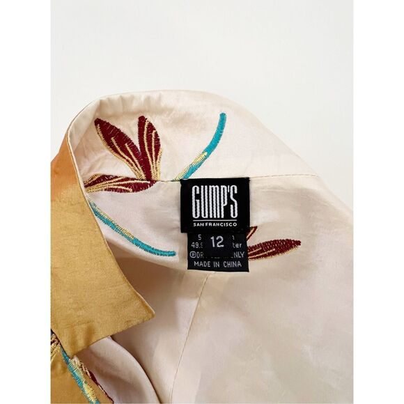 Gump's Womens Gold Dragonfly Embellishments Reversible Blazer Jacket Size 12 - Picture 5 of 6